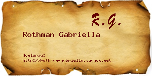 Rothman Gabriella névjegykártya